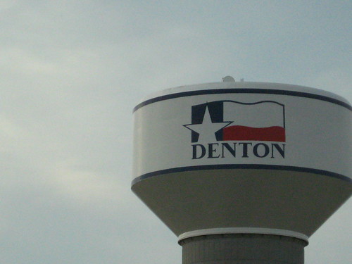 the watertower in Denton, Texas
