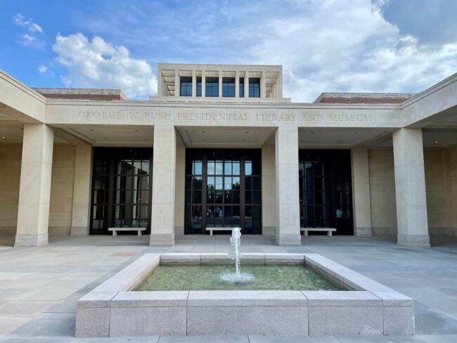 Image of the front of the George W. Bush Presidential Library & Museum Dallas, TX